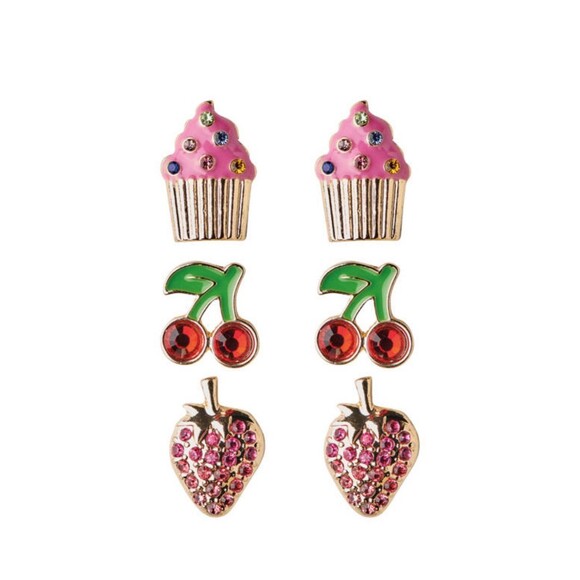Serra Ladies Valentine’s Earrings - 3 Pack Studs - Picture 1 of 3